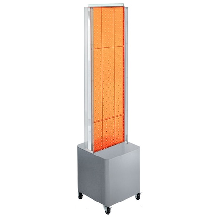 Azar Displays Two-Sided Pegboard Floor Display on Studio Base w/ C-Channels. Panel Size: 13.5''W x 44''H 700728-ORG
